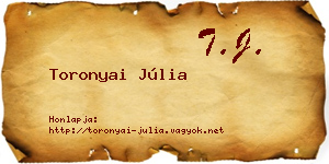 Toronyai Júlia névjegykártya