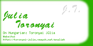 julia toronyai business card